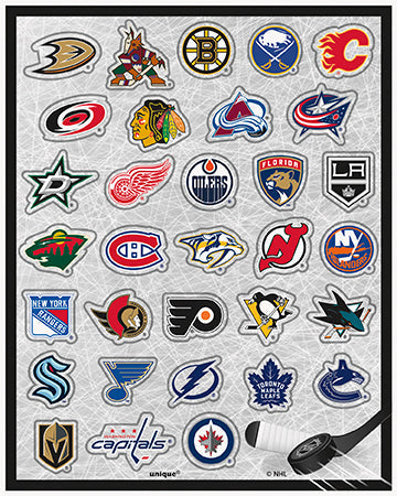 NHL 128 Stickers 6.25x5in sheet 