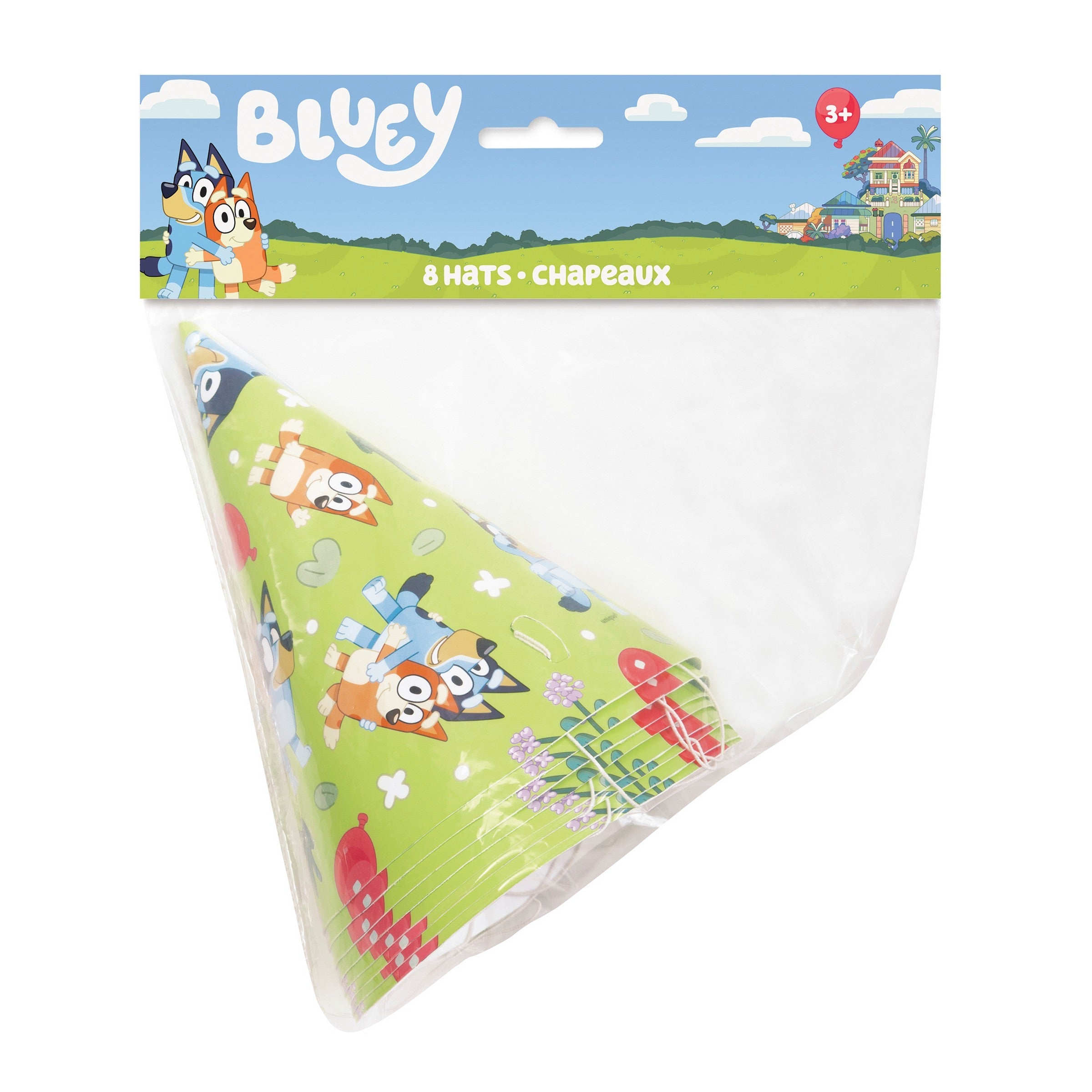 Bluey 8 Paper Party Hats 