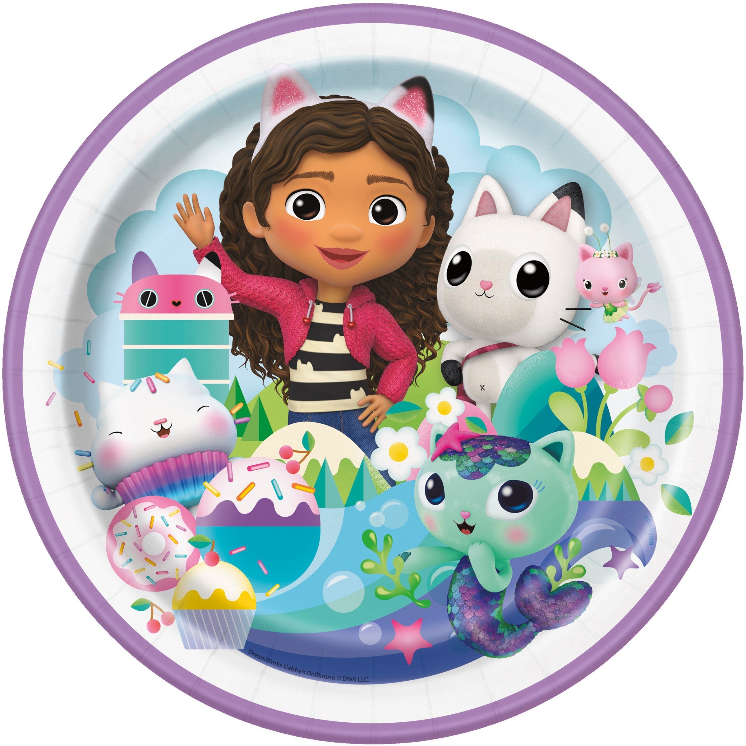 Gabby's Dollhouse 8 Round Paper Plates 9in