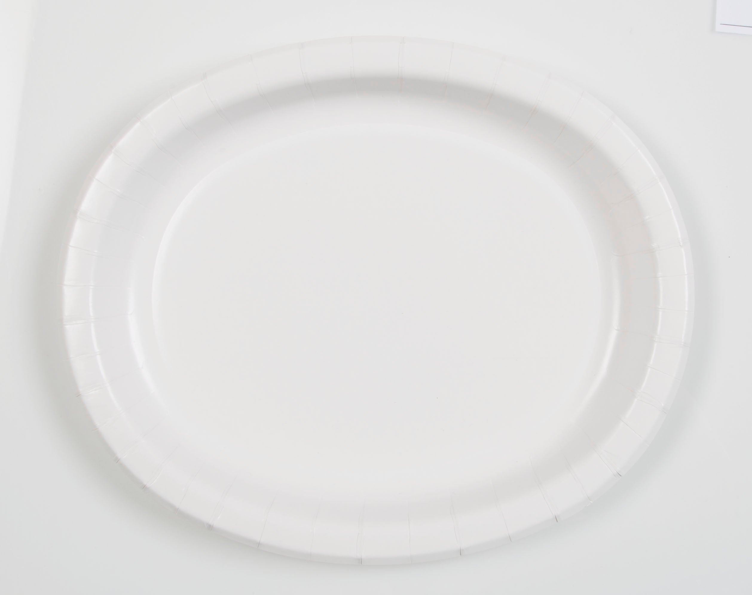 8 White Oval Paper Plates 10x12.25in