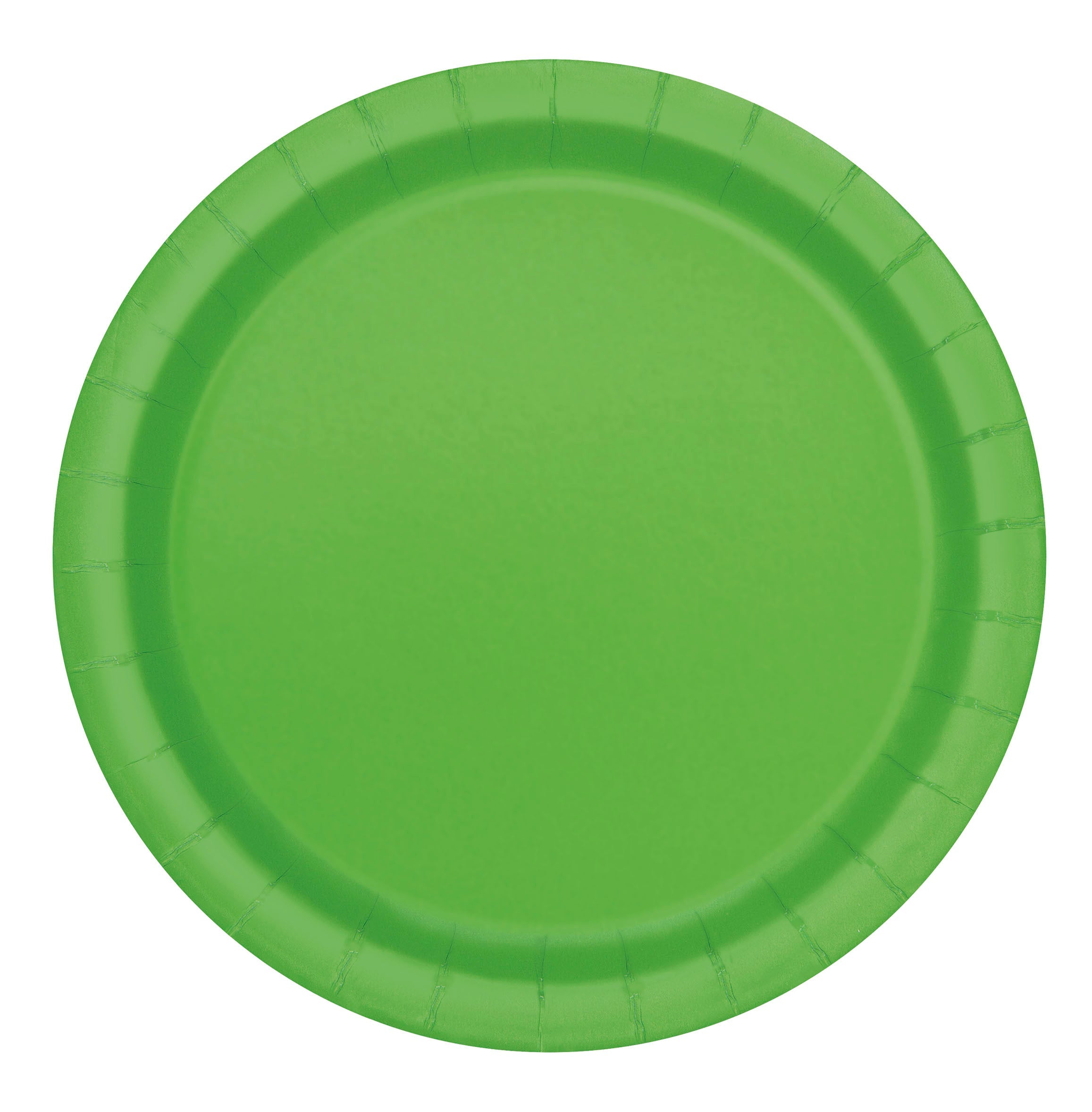 8 Round Lime Green Paper Plates 7in