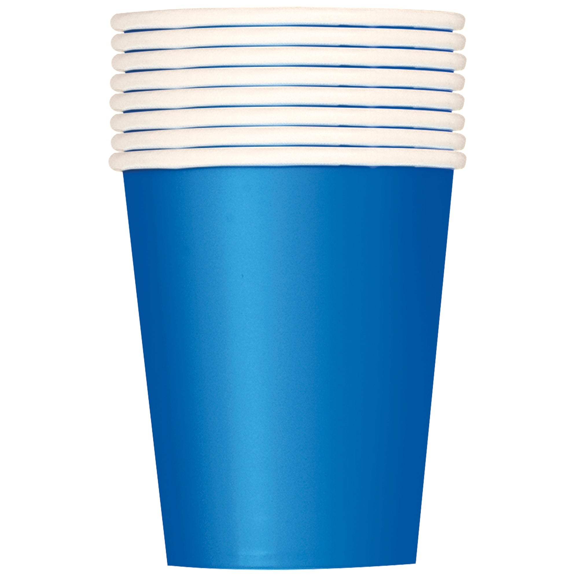 8 Royal Blue Paper Cups 9oz