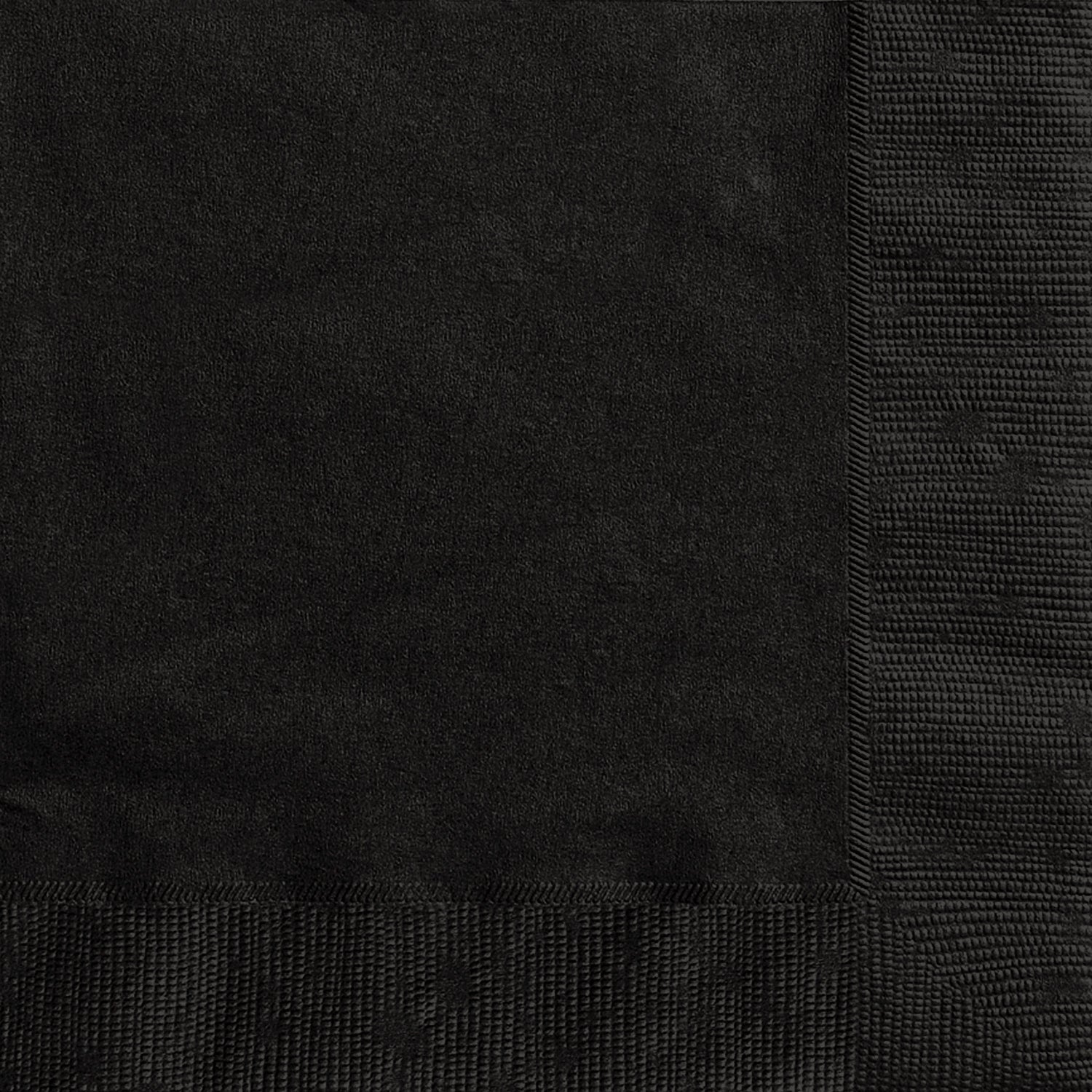 20 Midnight Black Beverage Napkins - 2Ply 9.75x9.75in