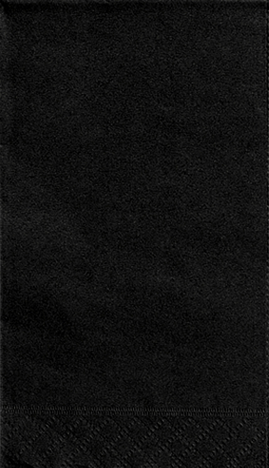 20 Midnight Black Guest Napkins - 2Ply 12.9x15.2in