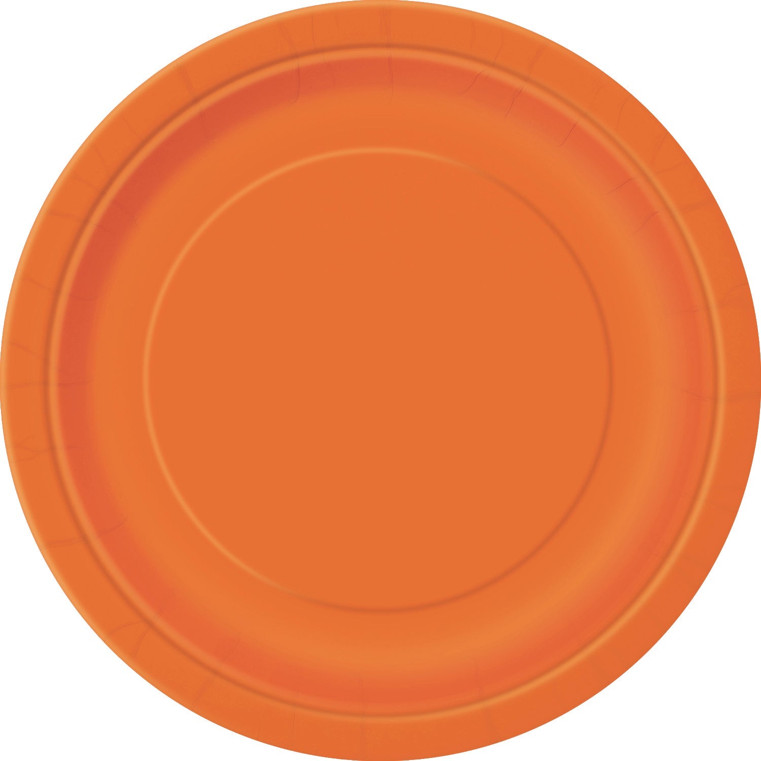 8 Round Pumpkin Orange Paper Plates 7in