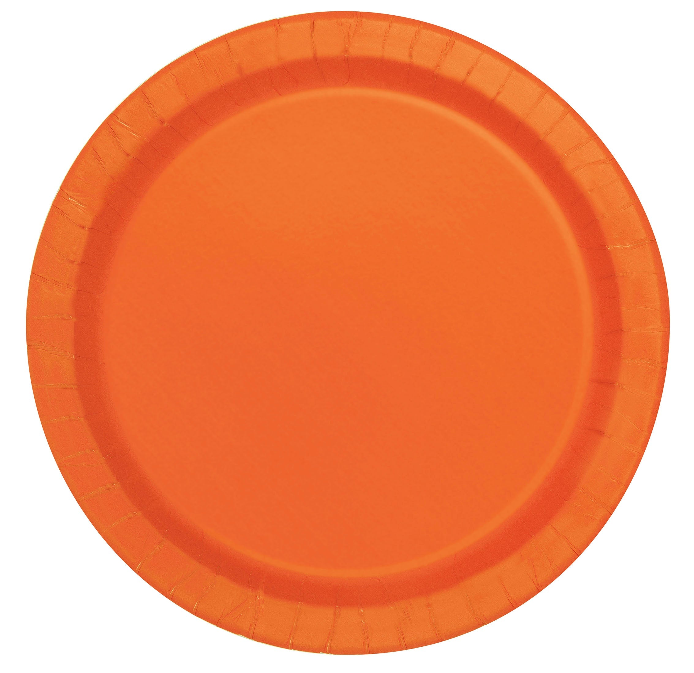 20 Round Pumpkin Orange Paper Plates 7in