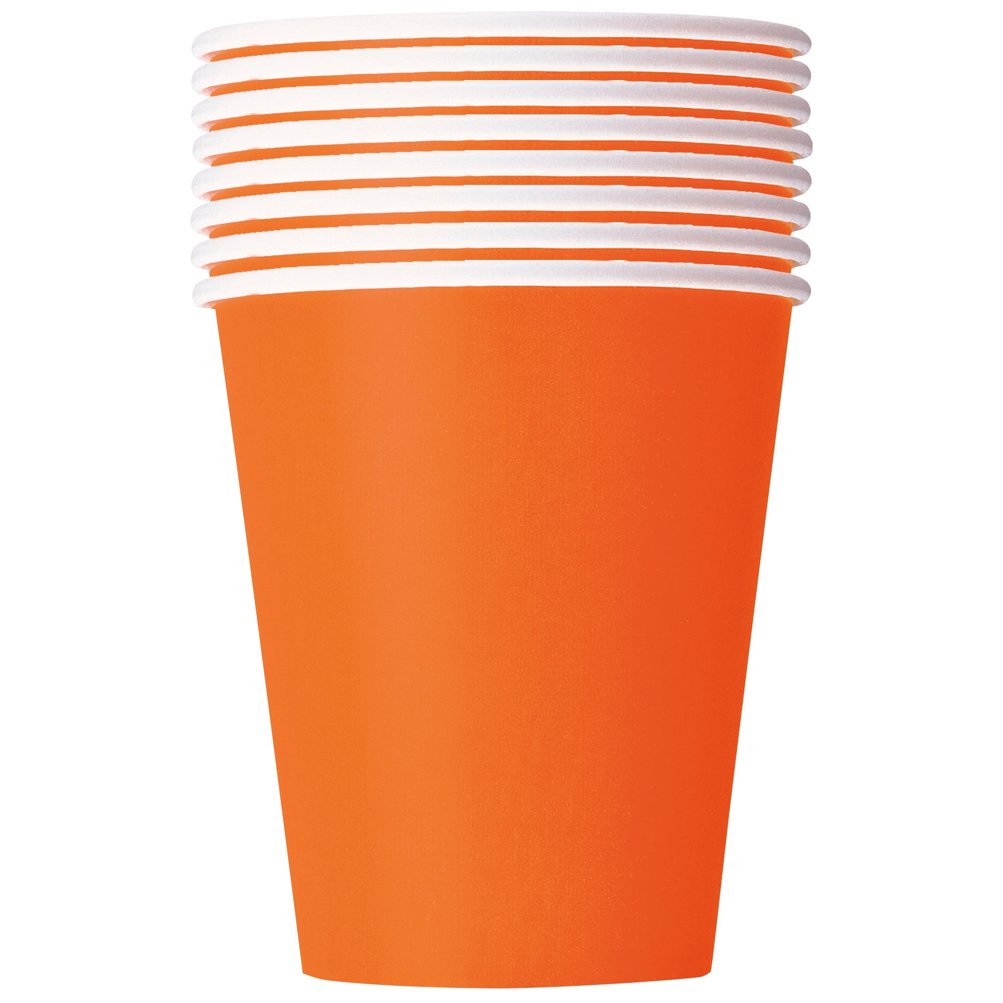 8 Pumpkin Orange Paper Cups 9oz