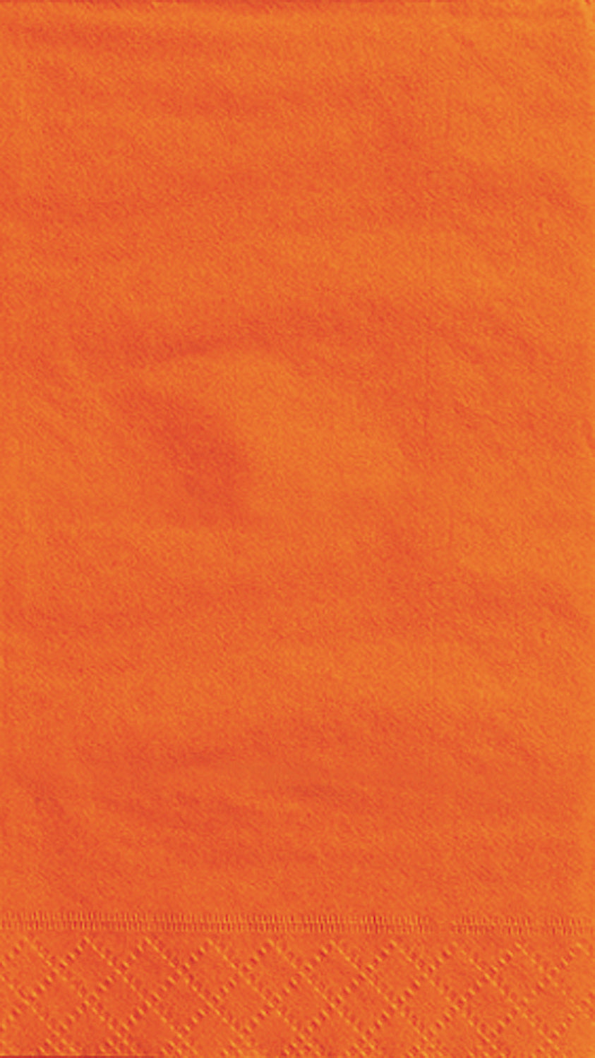 20 Pumpkin Orange Guest Napkins - 2Ply 12.9x15.2in