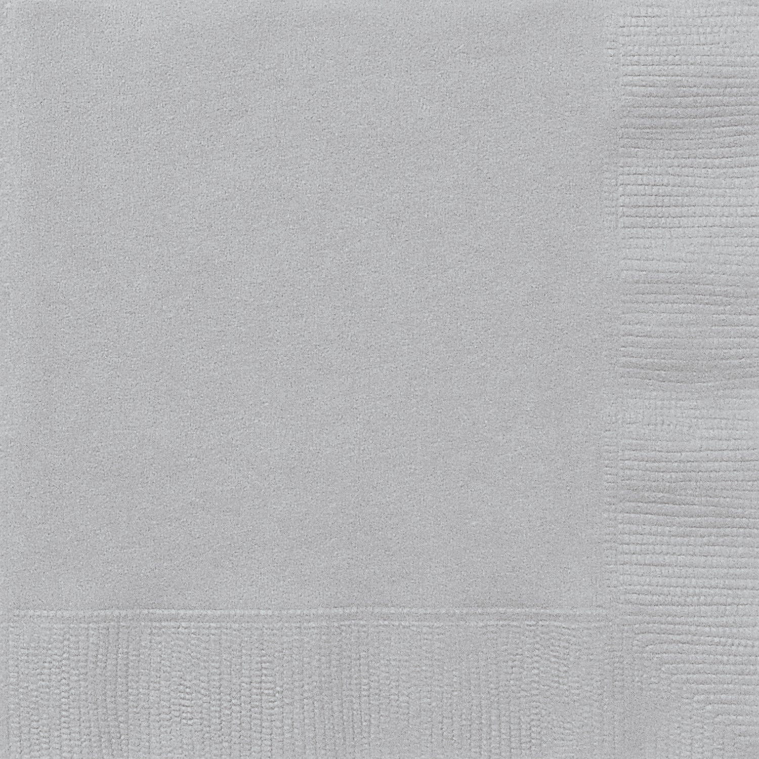20 Silver Beverage Napkins - 2Ply 9.75x9.75in