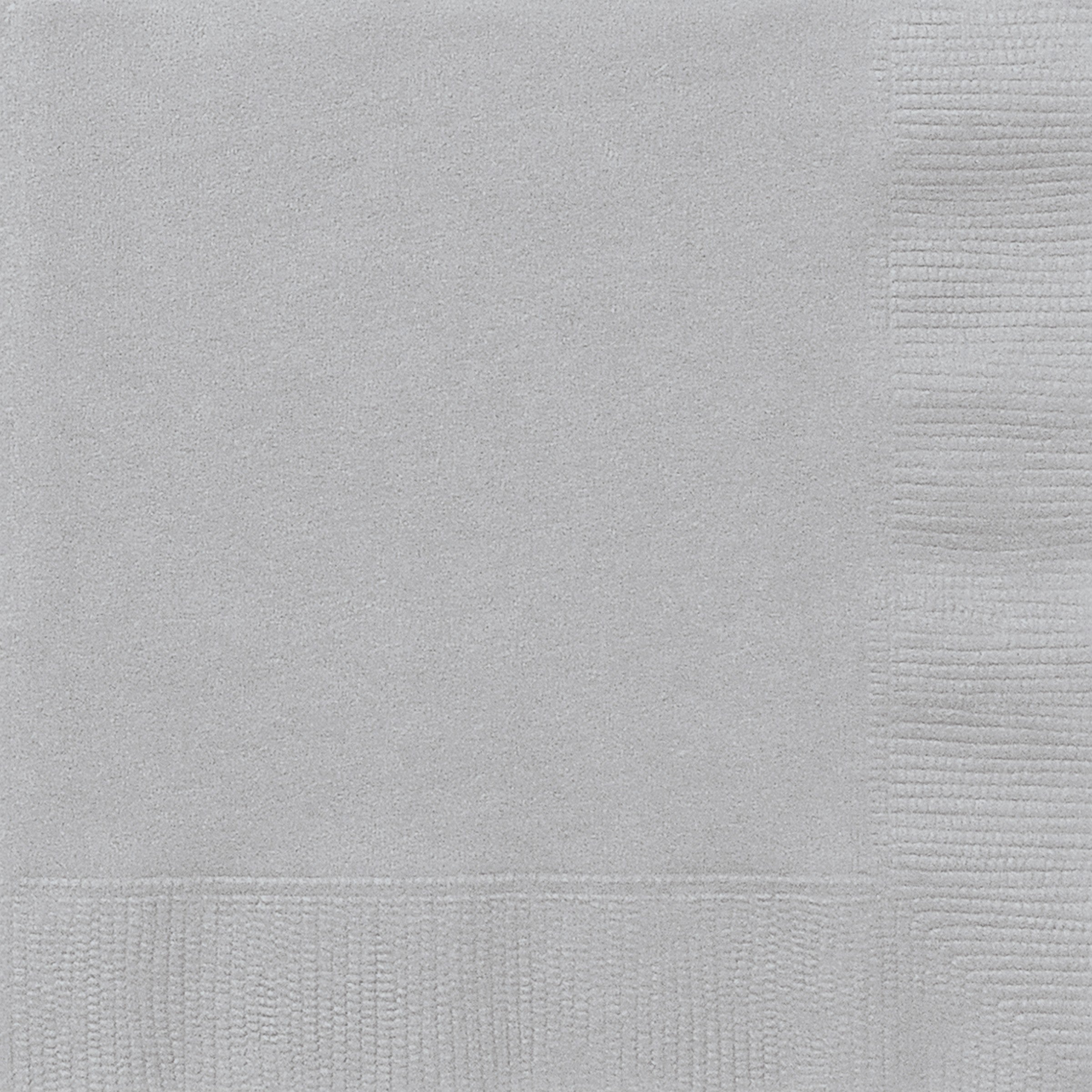 50 Silver Beverage Napkins 2 Ply 9.75x9.75in 