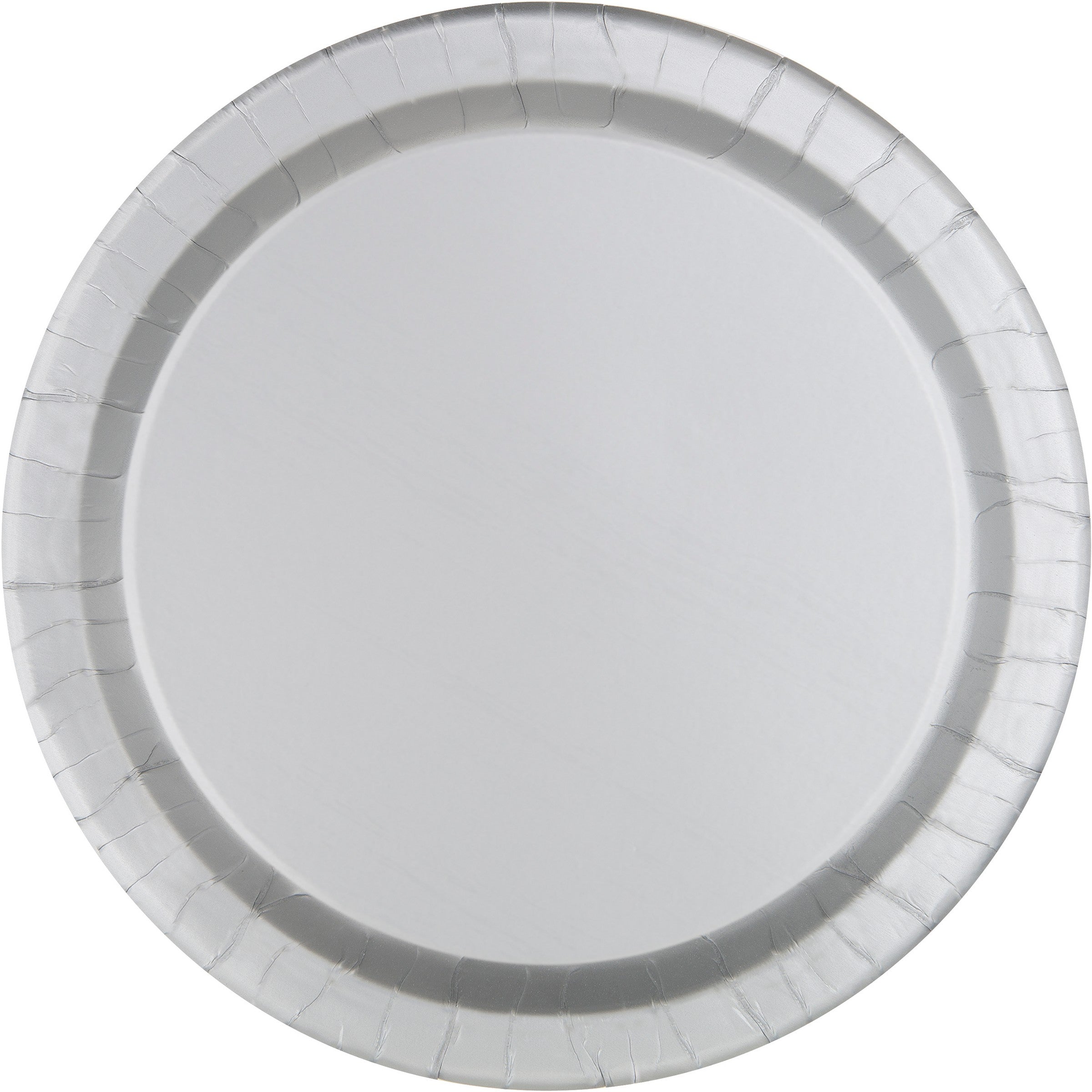 20 Round Silver Paper Plates 9in 