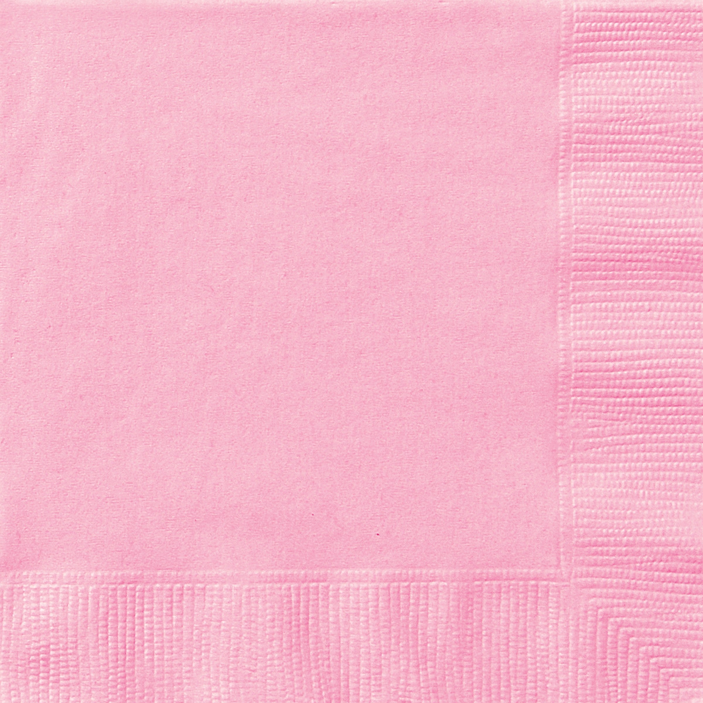 50 Lovely Pink Beverage Napkins 2 Ply 9.75x9.75in 