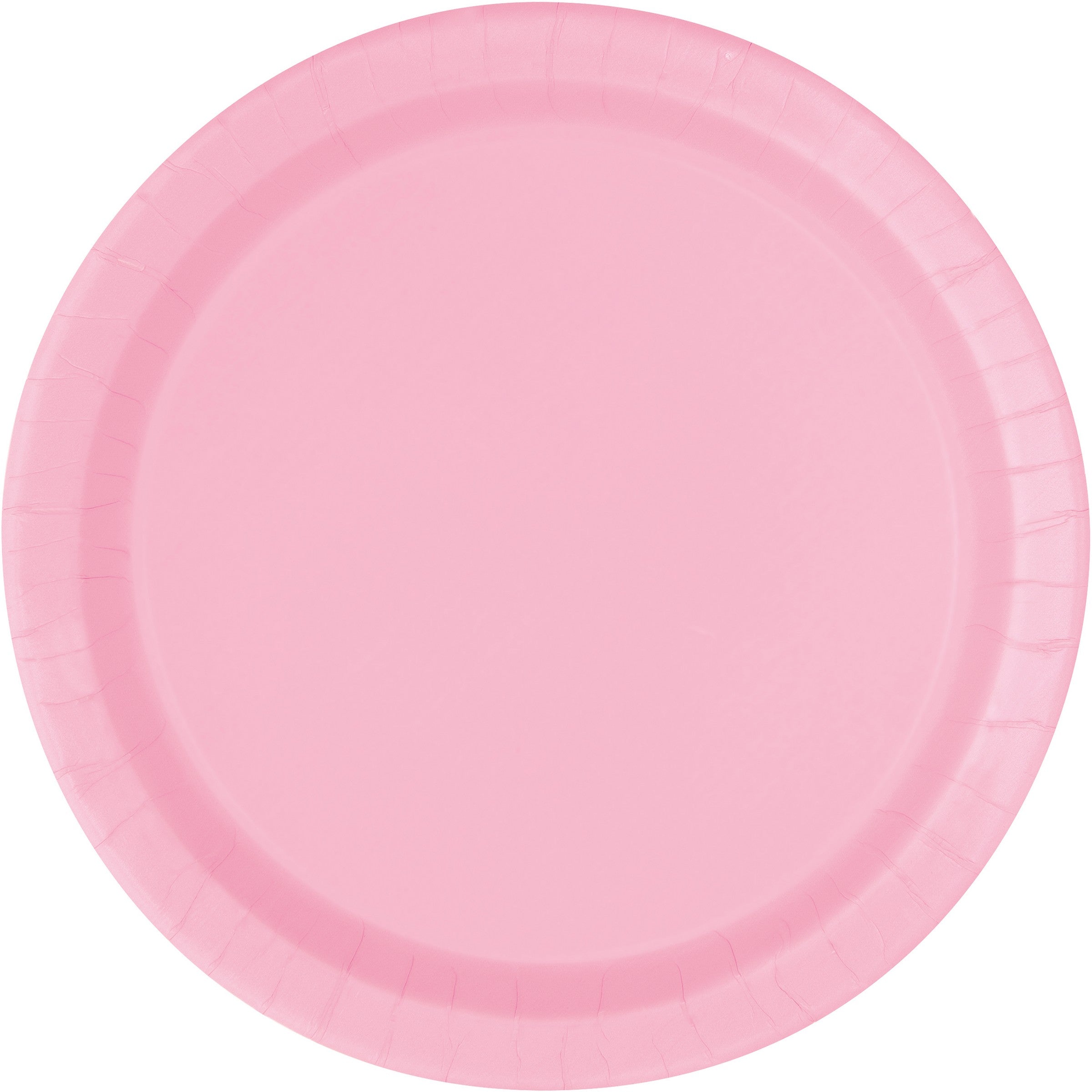 20 Round Lovely Pink Paper Plates 9in