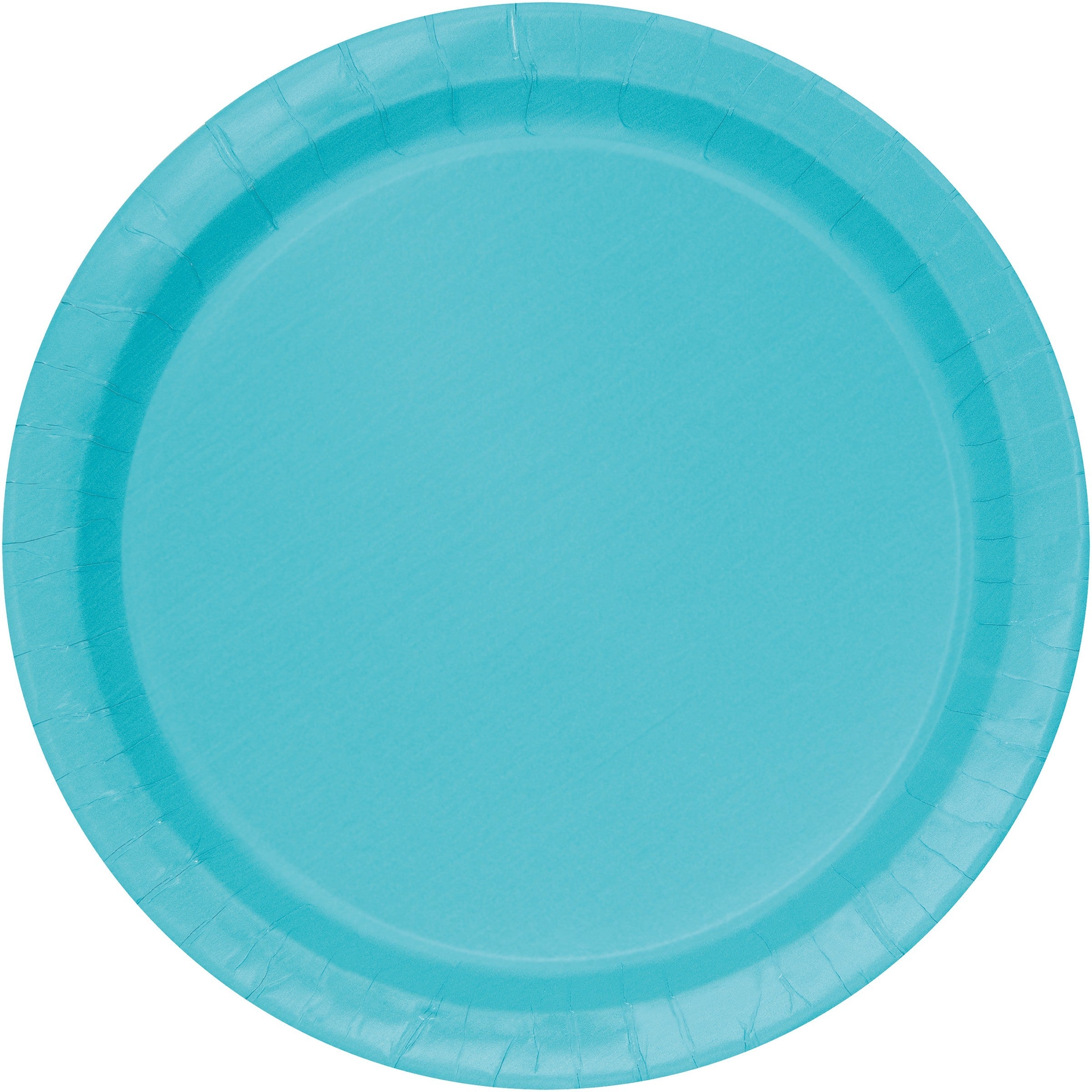 20 Round Terrific Teal Paper Plates 9in