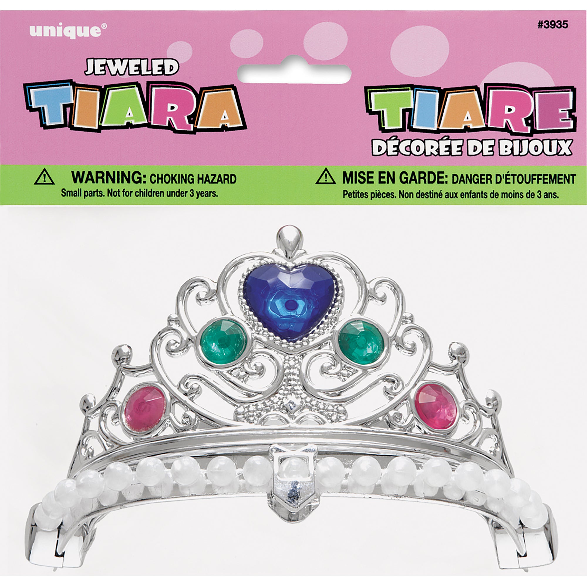 Tiara Jeweled  Gold or Silver Plastic