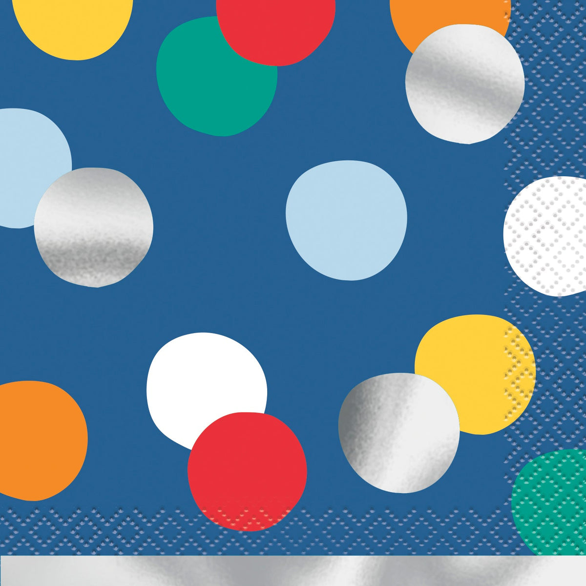 Happy Birthday Dots 16 Beverage Napkins with Foil 9.75x9.75in