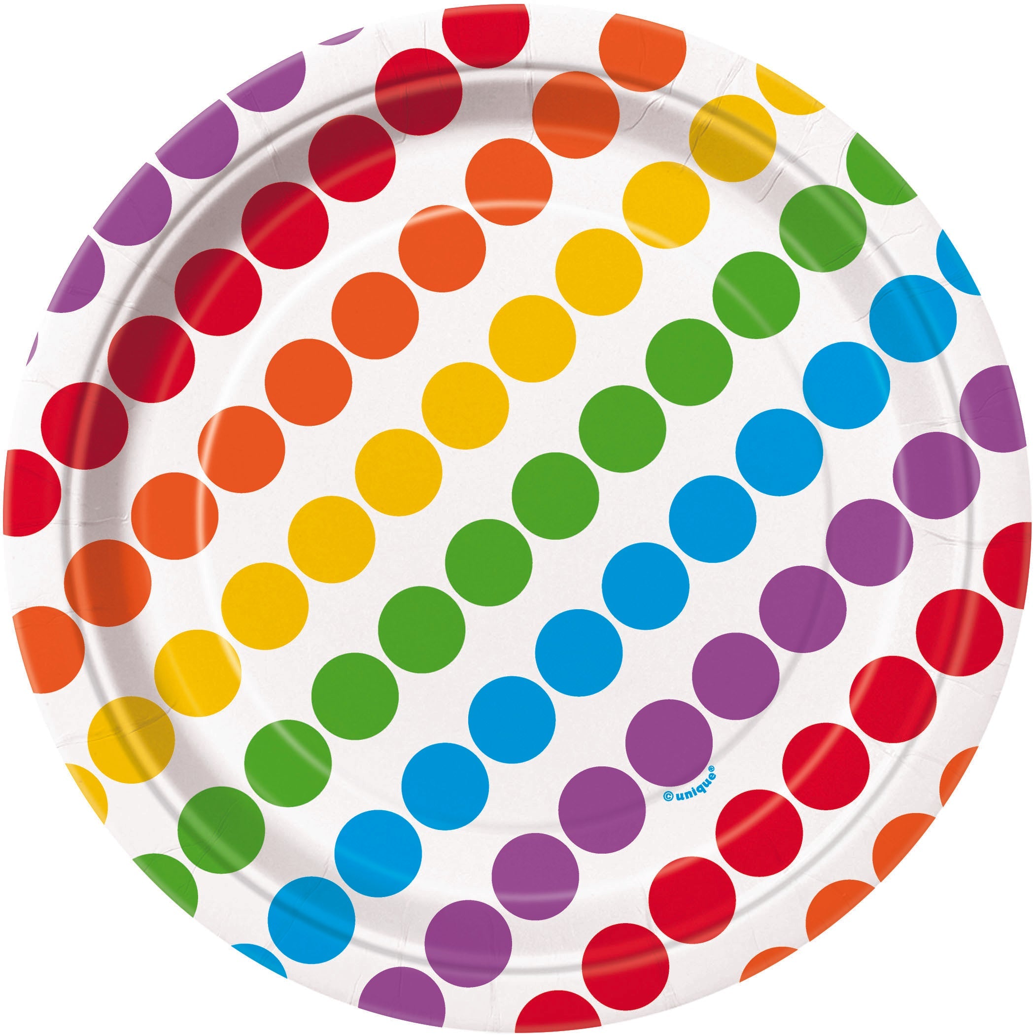 Rainbow Birthday 8 Round Paper Plates 7in