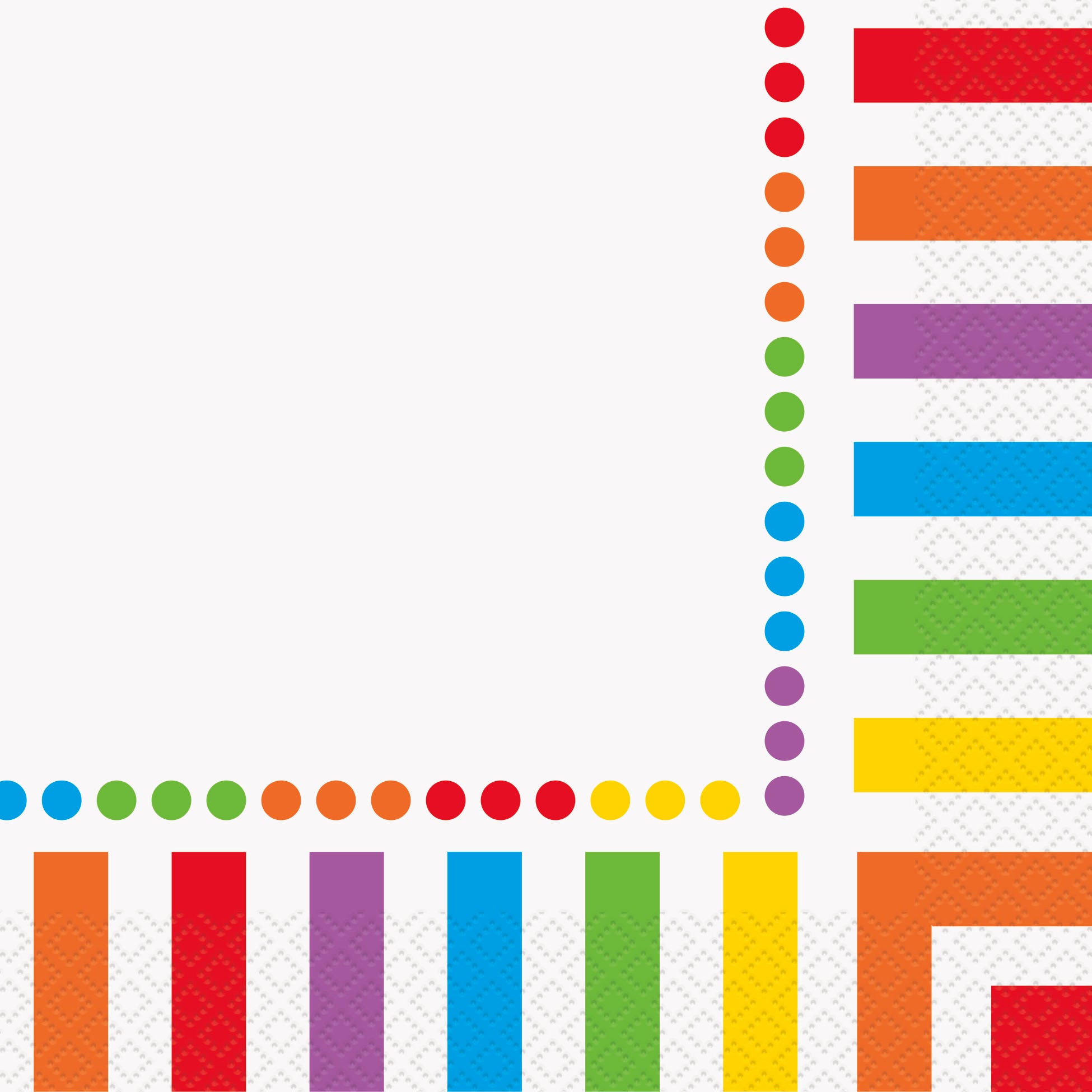 Rainbow Birthday 16 Luncheon Napkins 12.75x12.75in