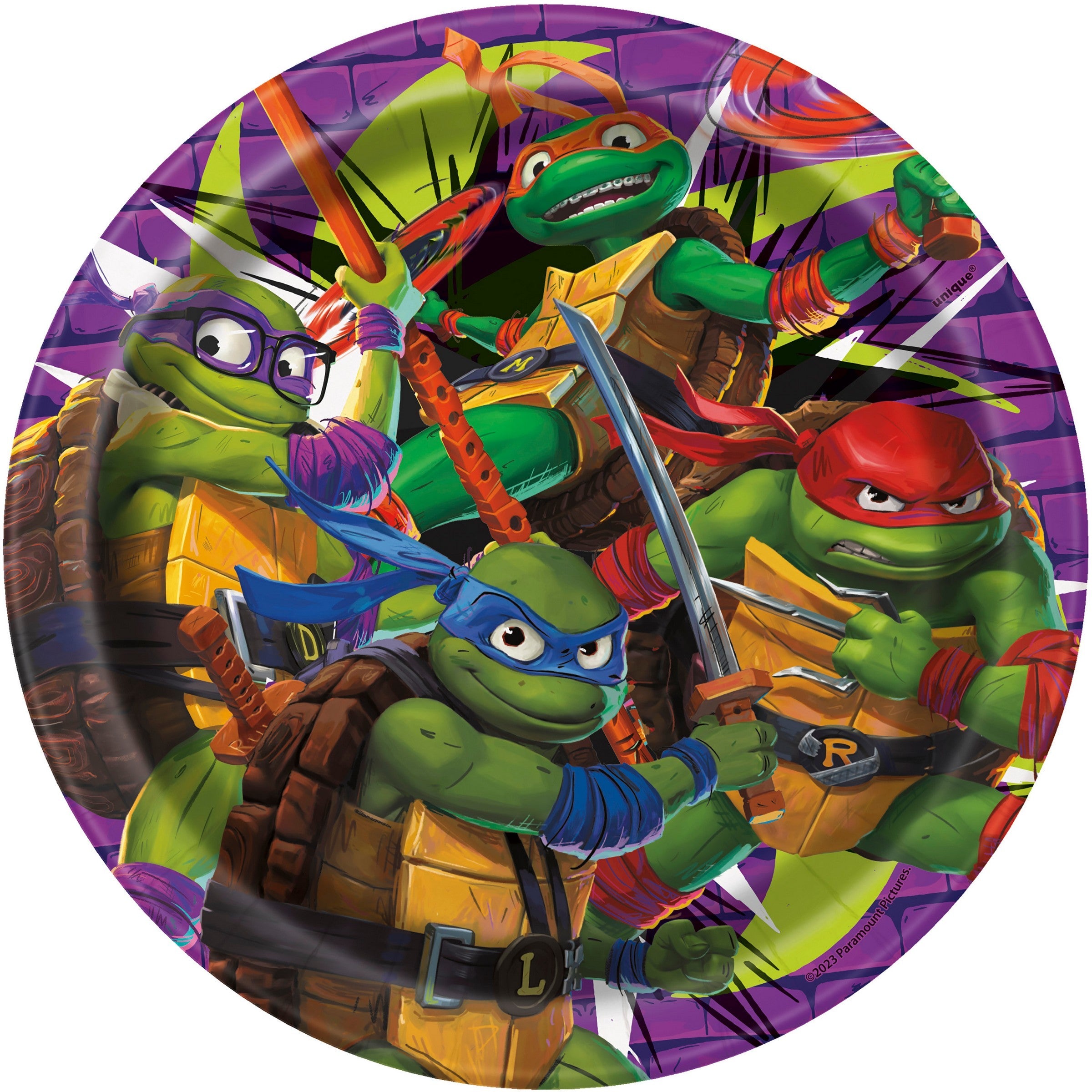Teenage Mutant Ninja Turtles Mutant Mayhem 8 Round Paper Plates 7in