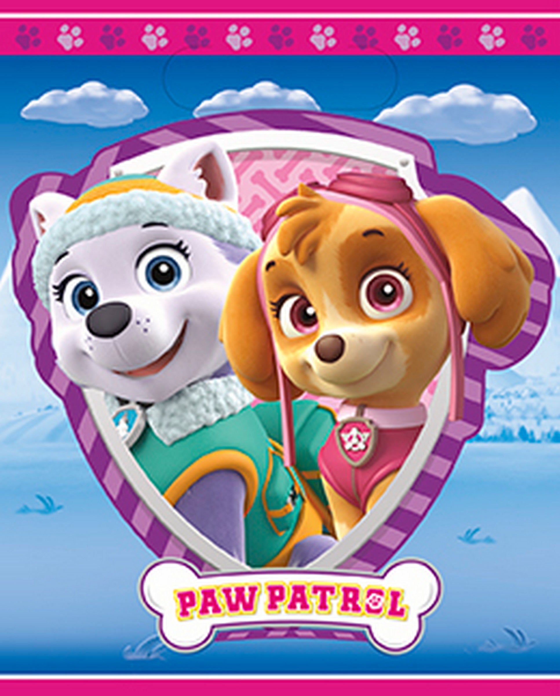 Paw Patrol Pink Plastic Loot Bags 7.25x9in 