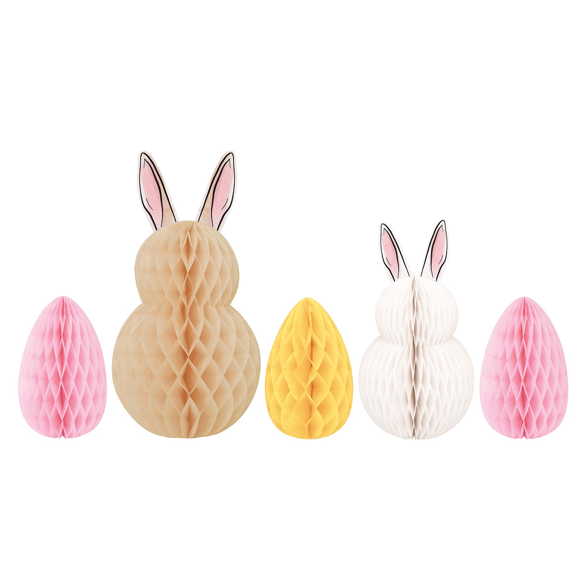 Egg-stra Accents 5 Bunny and Easter Egg Honeycomb Centerpiece Decorations
