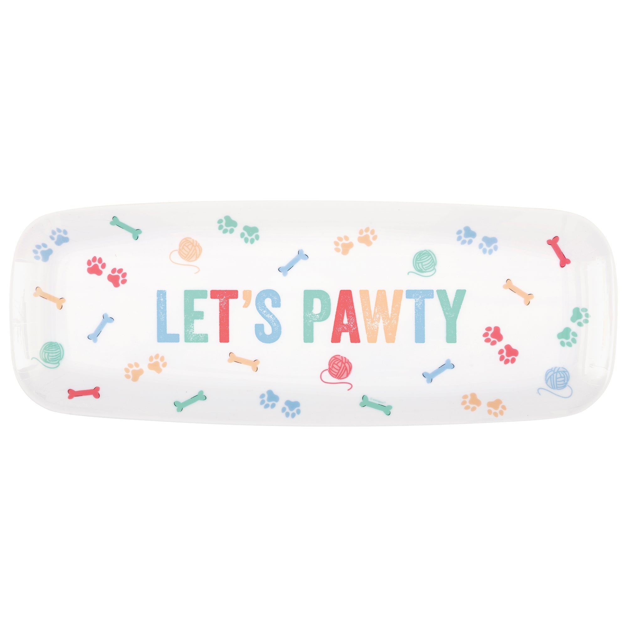 Paw Party Plastic Serving Tray 17.25x6.25in