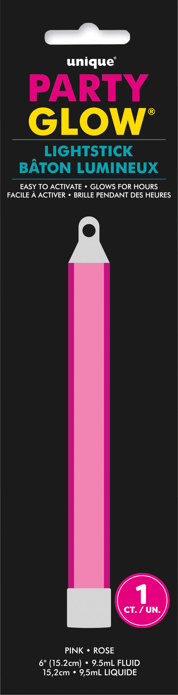 Party Glow Pink Lightstick 6in