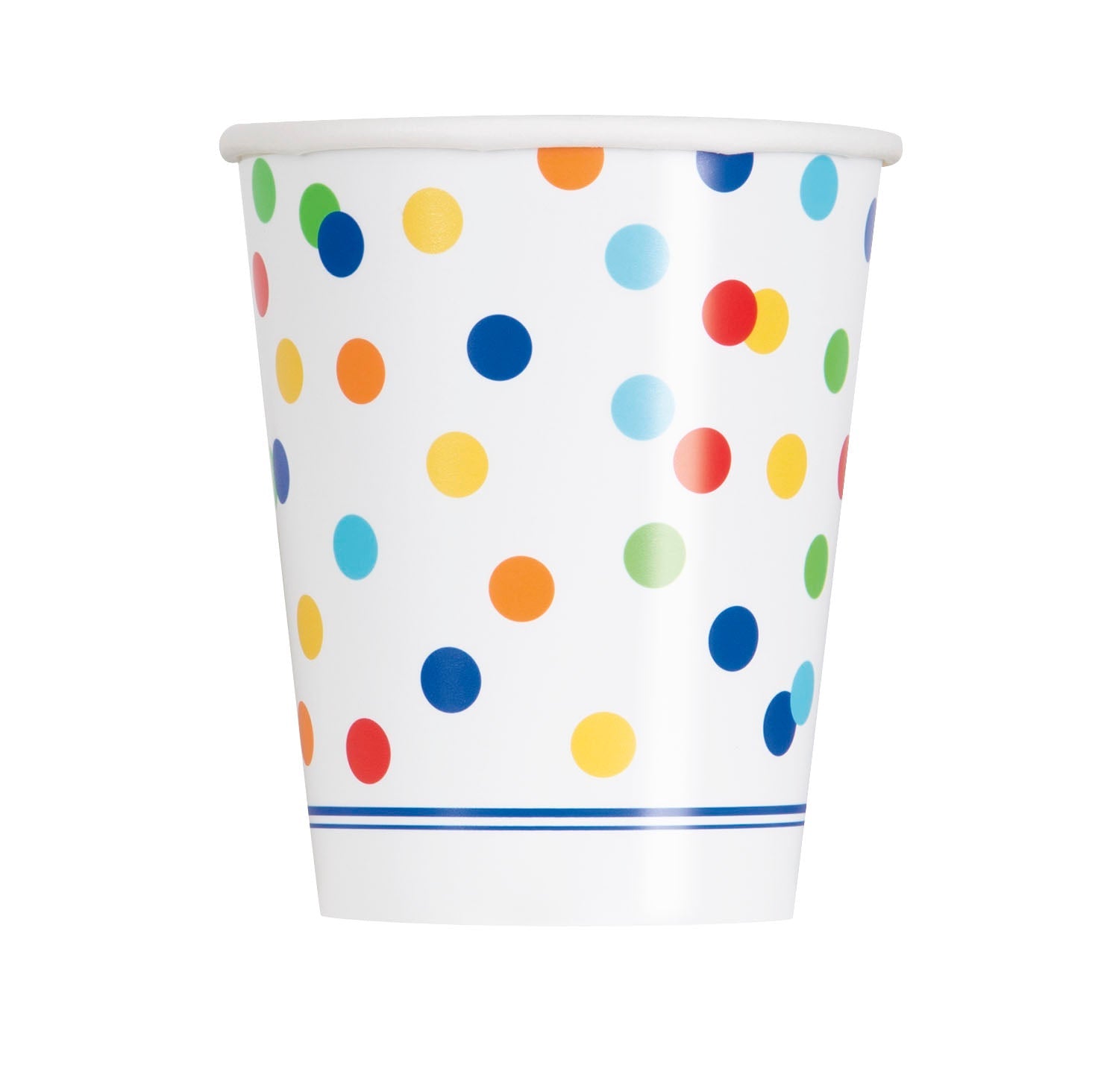 Rainbow Polka Dots 8 Paper Cups 9oz