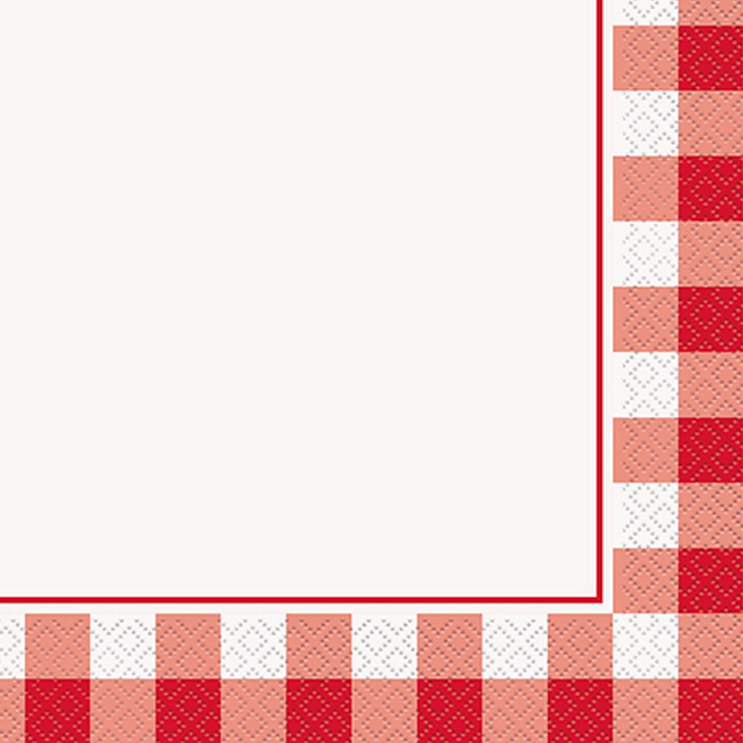 Red Gingham 16 Luncheon Napkins 12.75x12.75in 