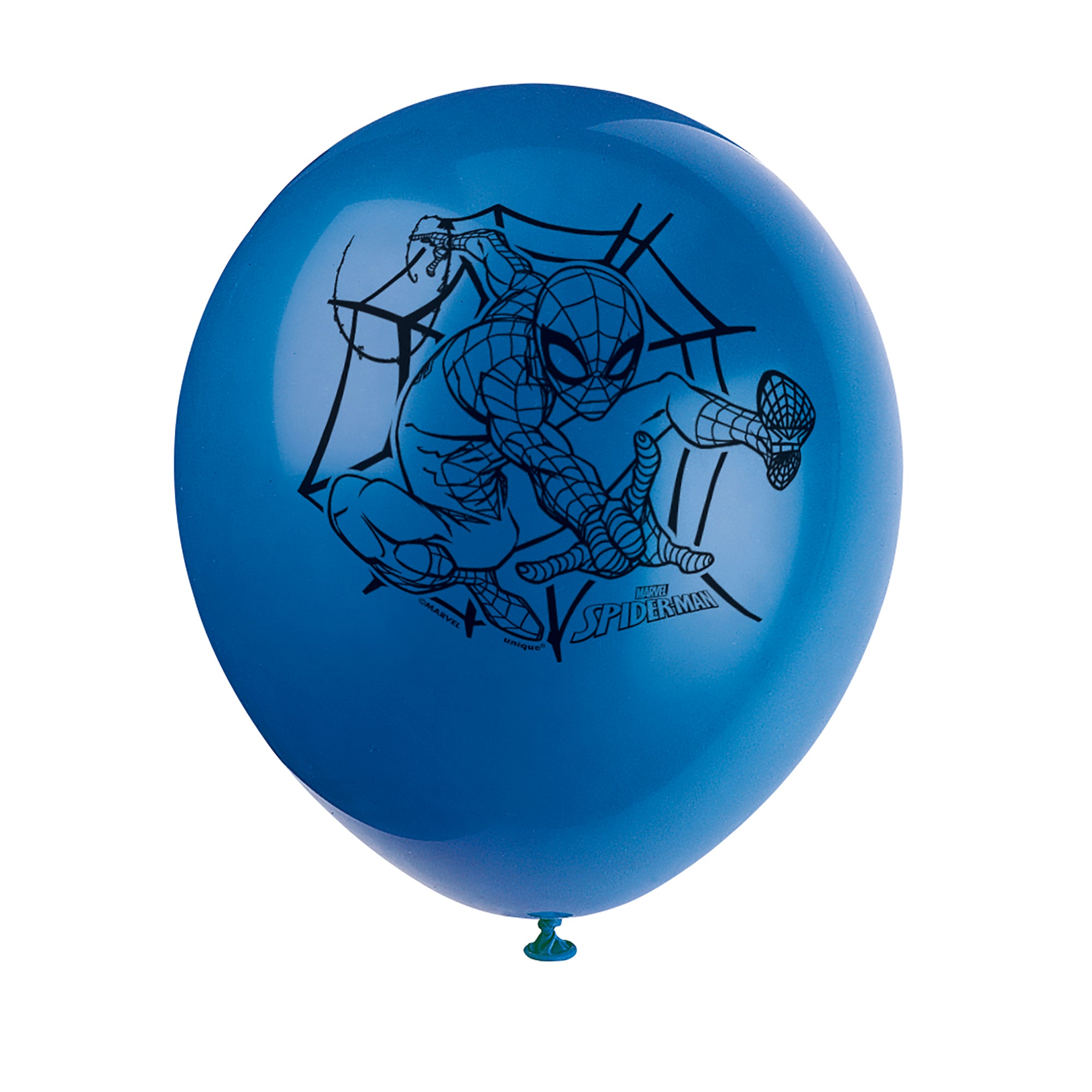 Spiderman 8 Ballons Latex 12po Imprimés Couleurs Assorties 