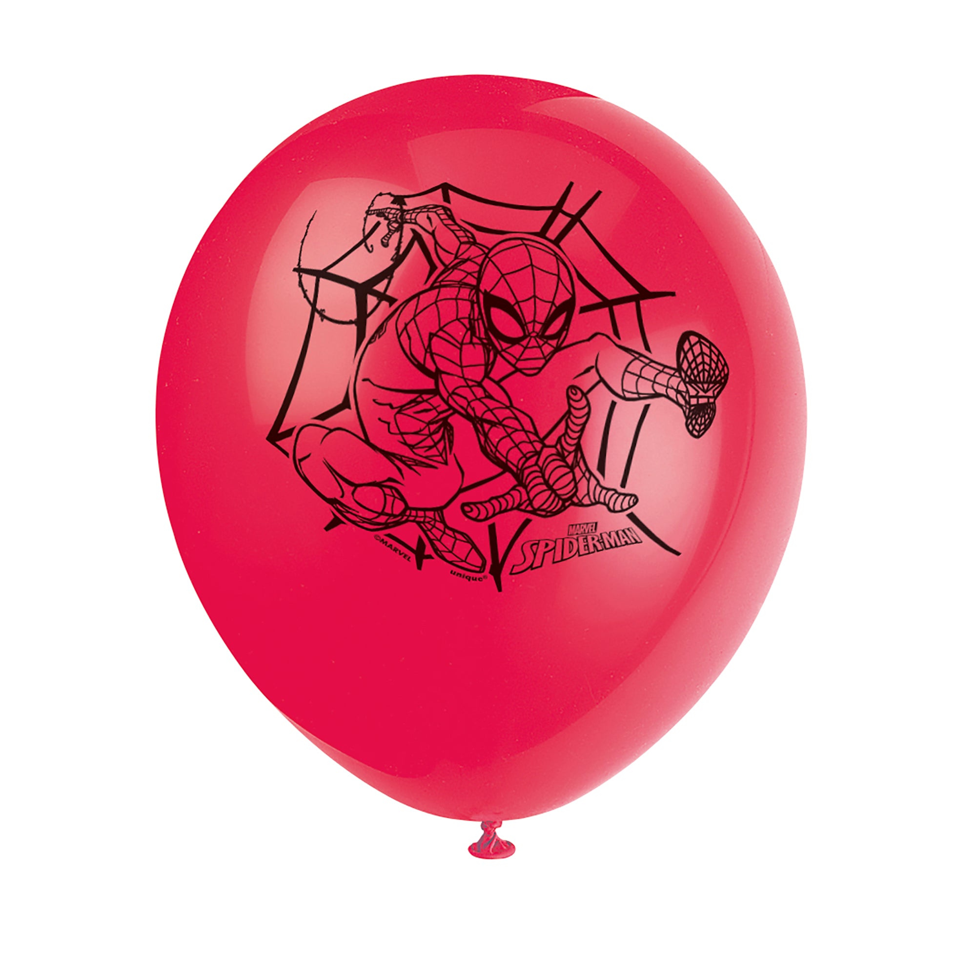 Spiderman 8 Ballons Latex 12po Imprimés Couleurs Assorties 
