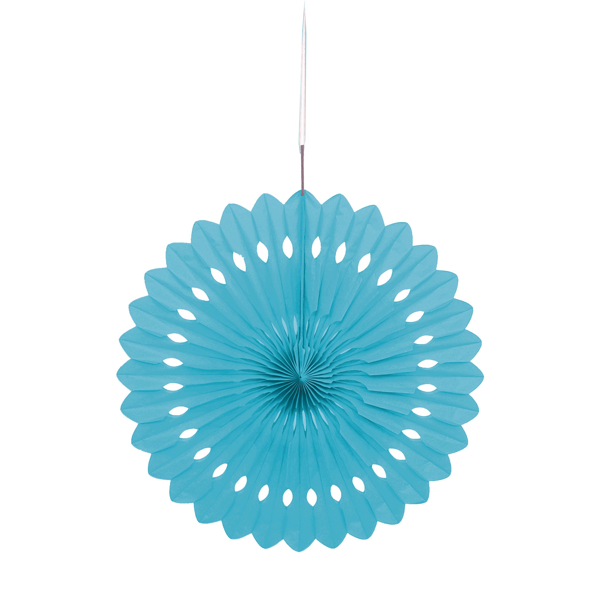 Decorative Fan Powder Blue Tissue 16in