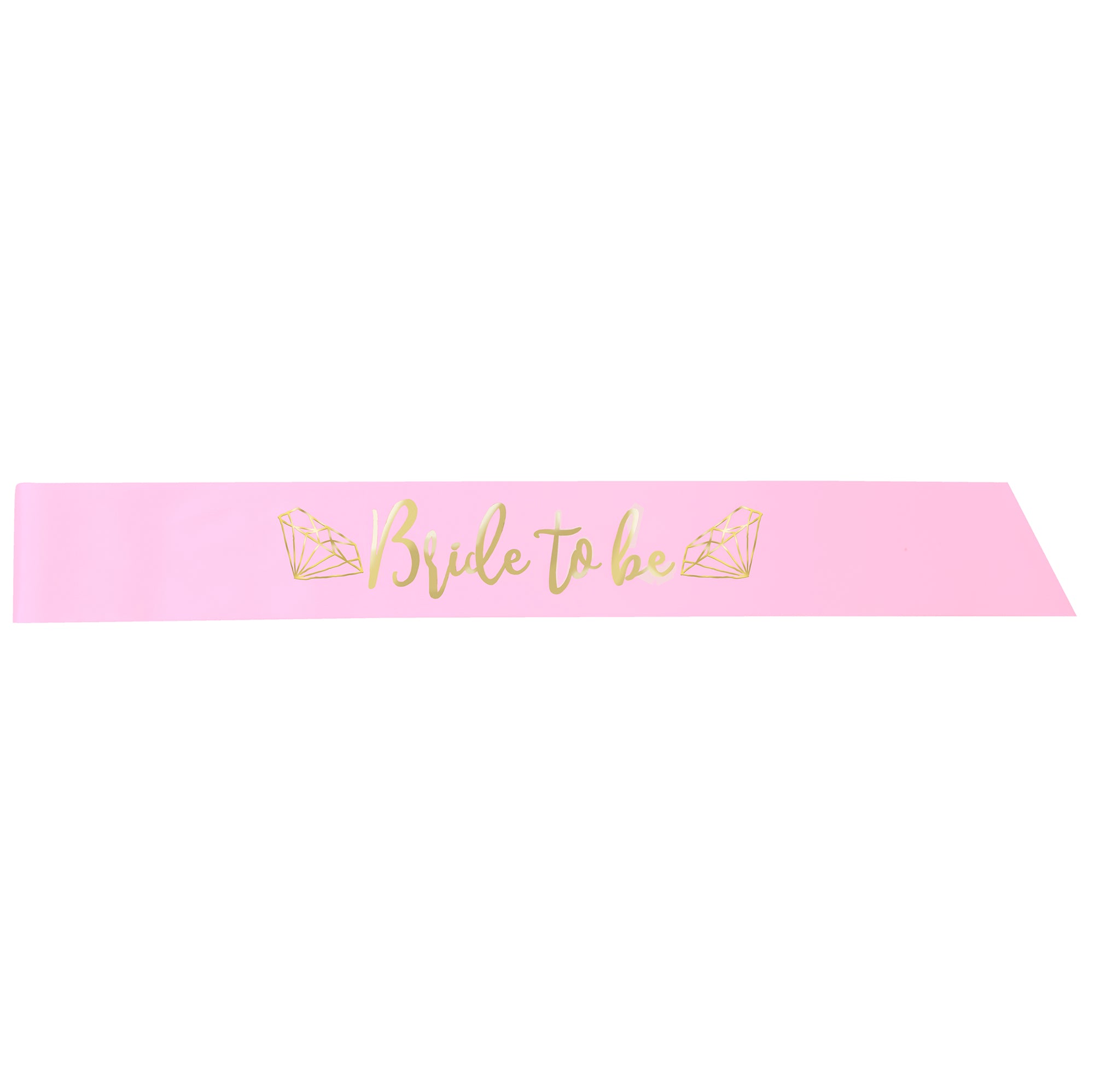 Pink Diamond Bride to Be Party Sash with Gold 30in