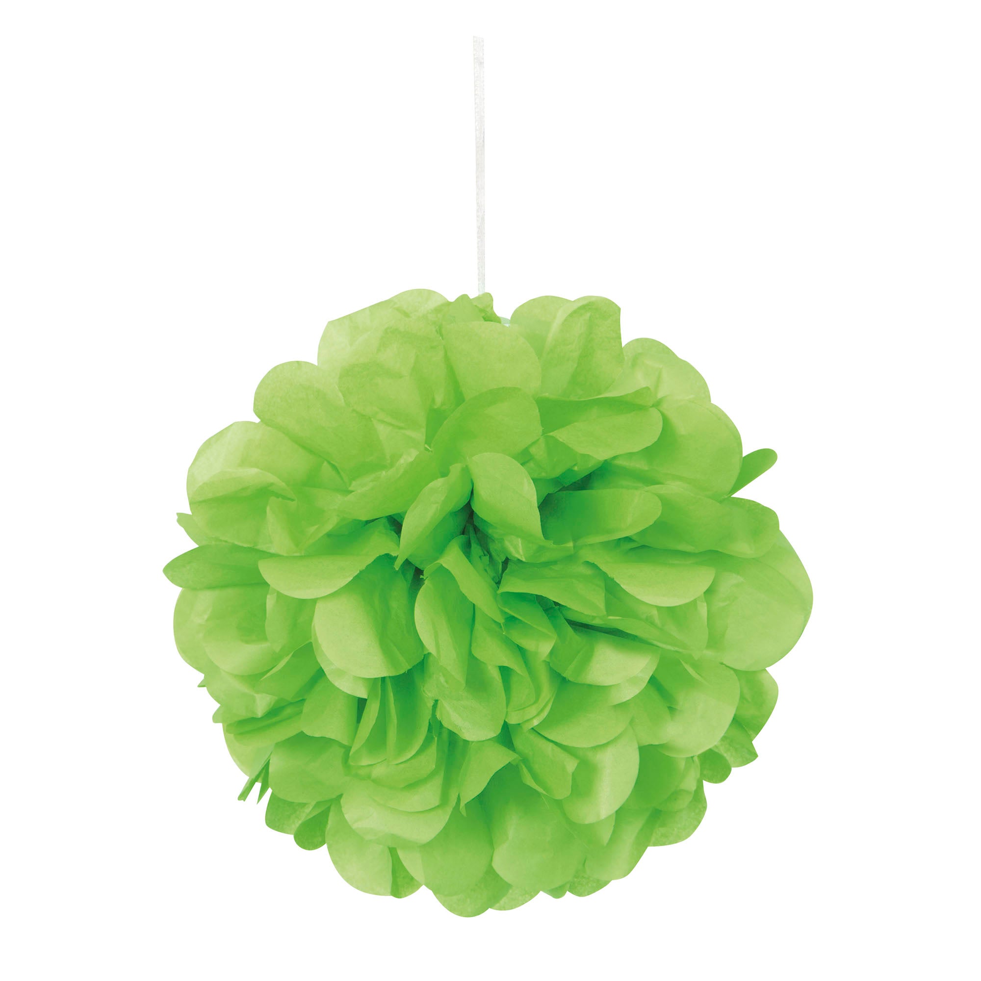 3 Mini Puff Balls Lime Green Tissue 9in