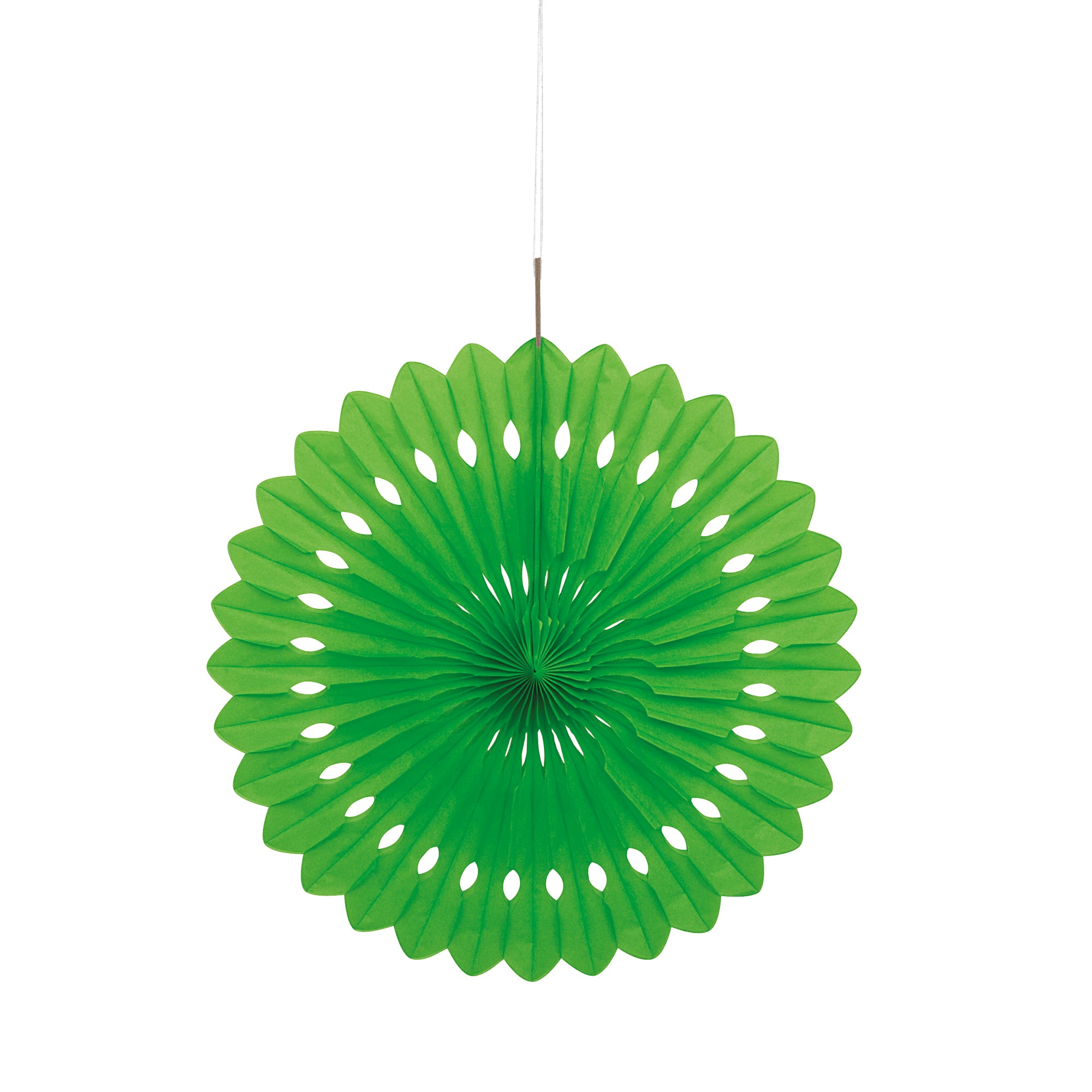 Éventail Décoratif en Papier de Soie Vert Lime 16po