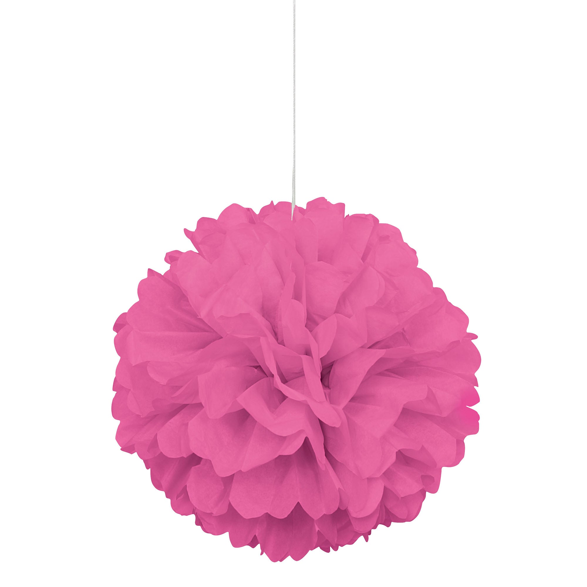 Boule Décorative en Papier de Soie Rose Vif 16po