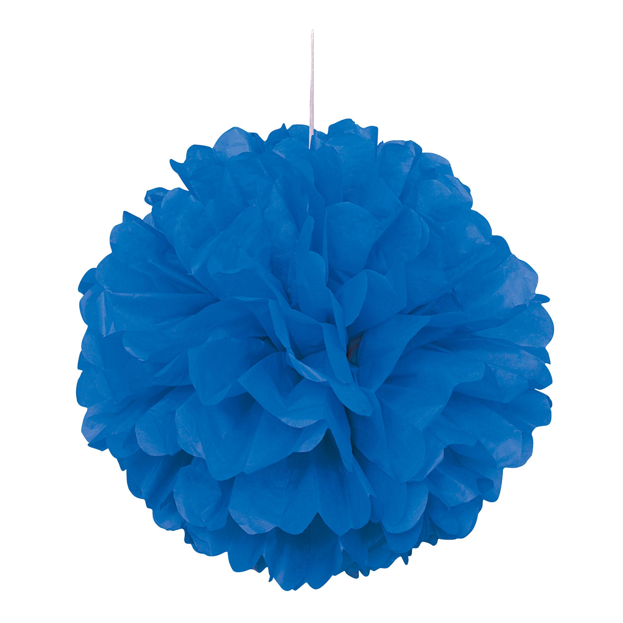 Boule Décorative en Papier de Soie Bleu Royal 16po
