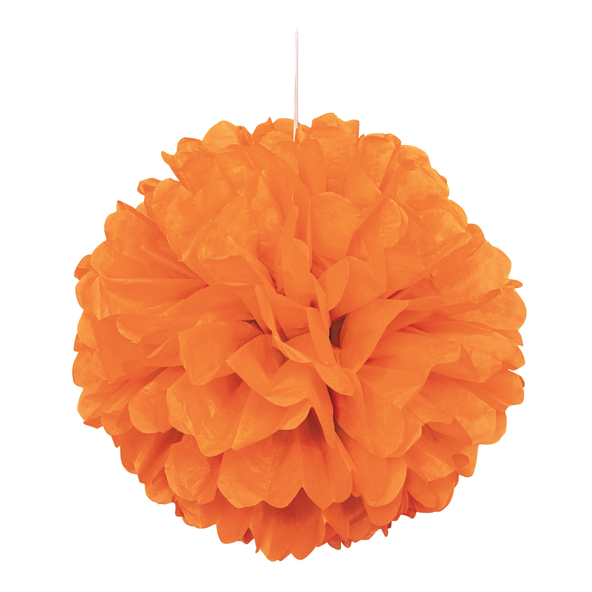 Boule Décorative en Papier de Soie Orange 16po