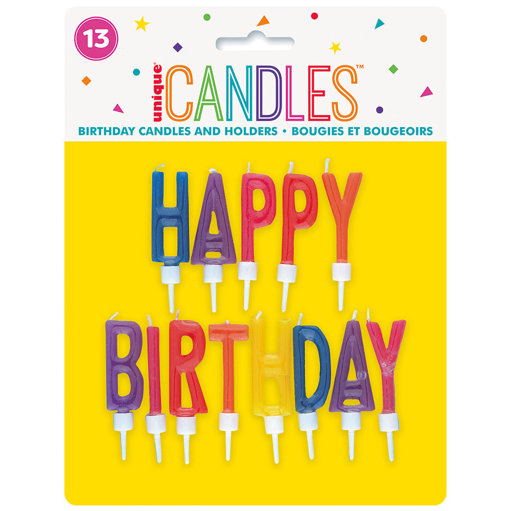 Letter Birthday Candles with Holders 13pcs 2.25in