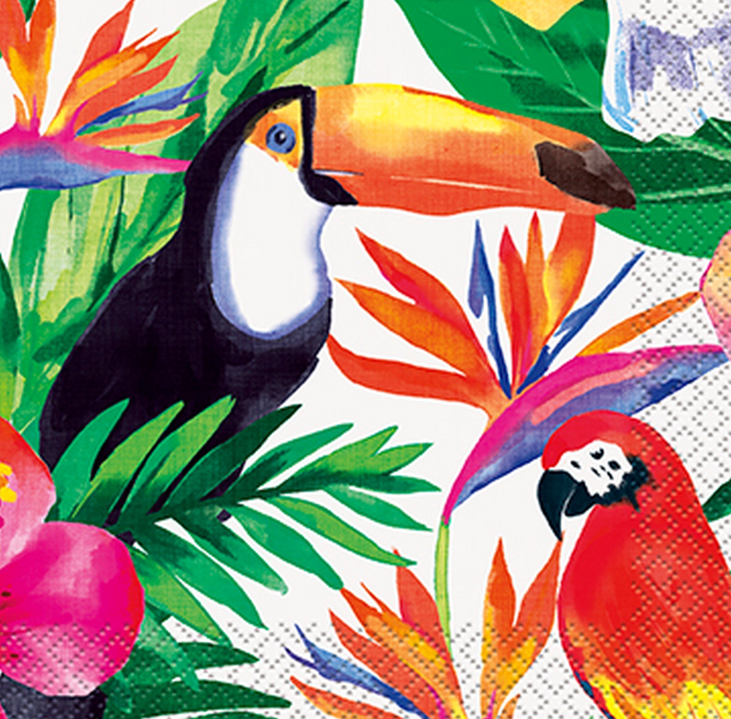 Palm Tropical Luau 16 Beverage Napkins 9.75x9.75in 