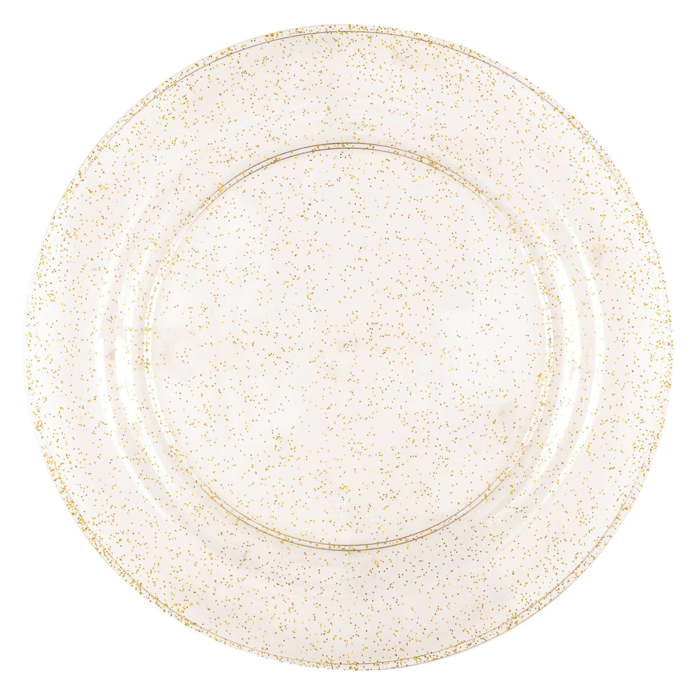 8 Gold Glitter Plastic Plates 7in
