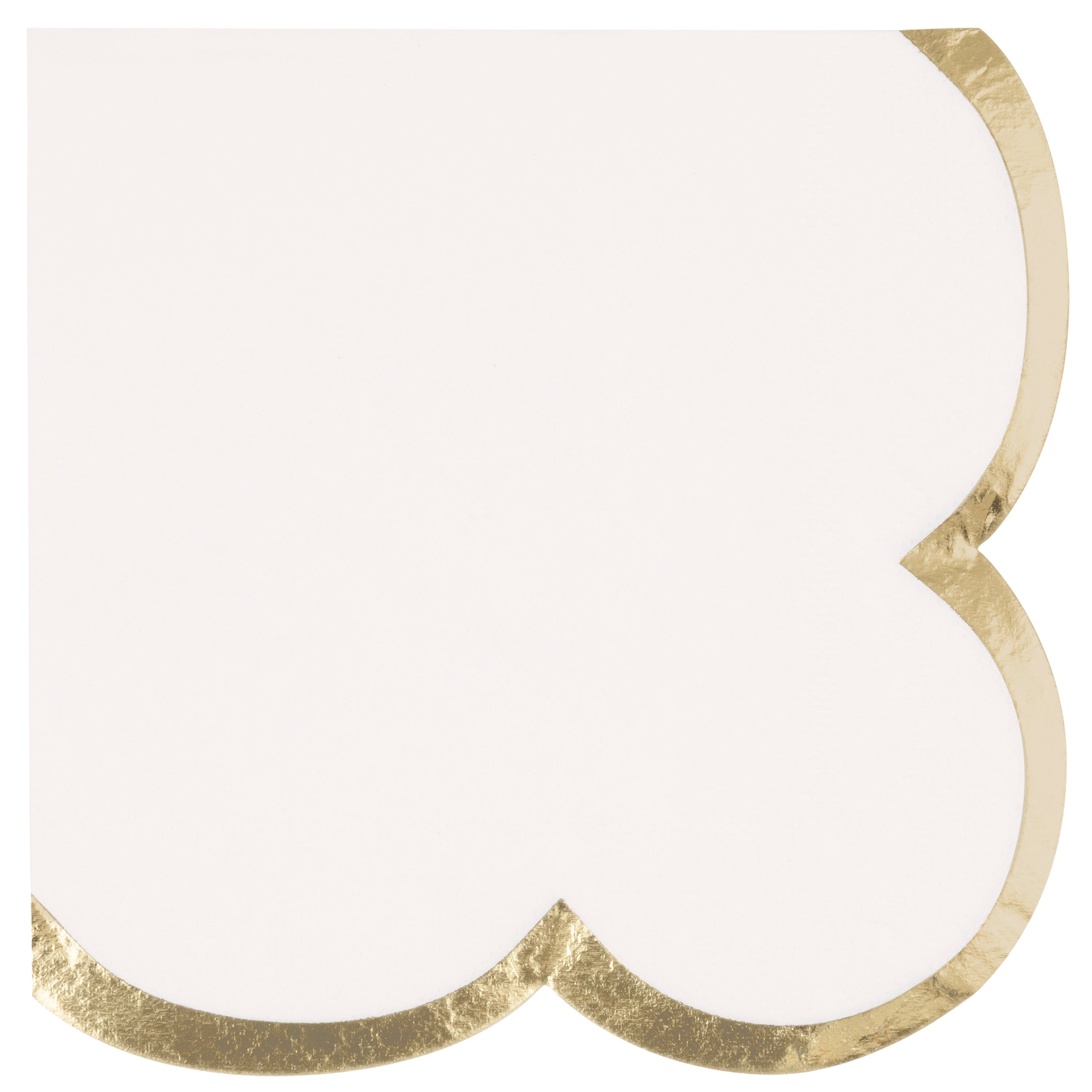 Pink Blooms Bridal 16 Beverage Napkins with Scalloped Edge and Foil 9.25x9.25in