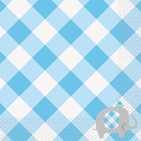 Blue Floral Elephant 16 Luncheon Napkins 2 Ply 12.75x12.75in 