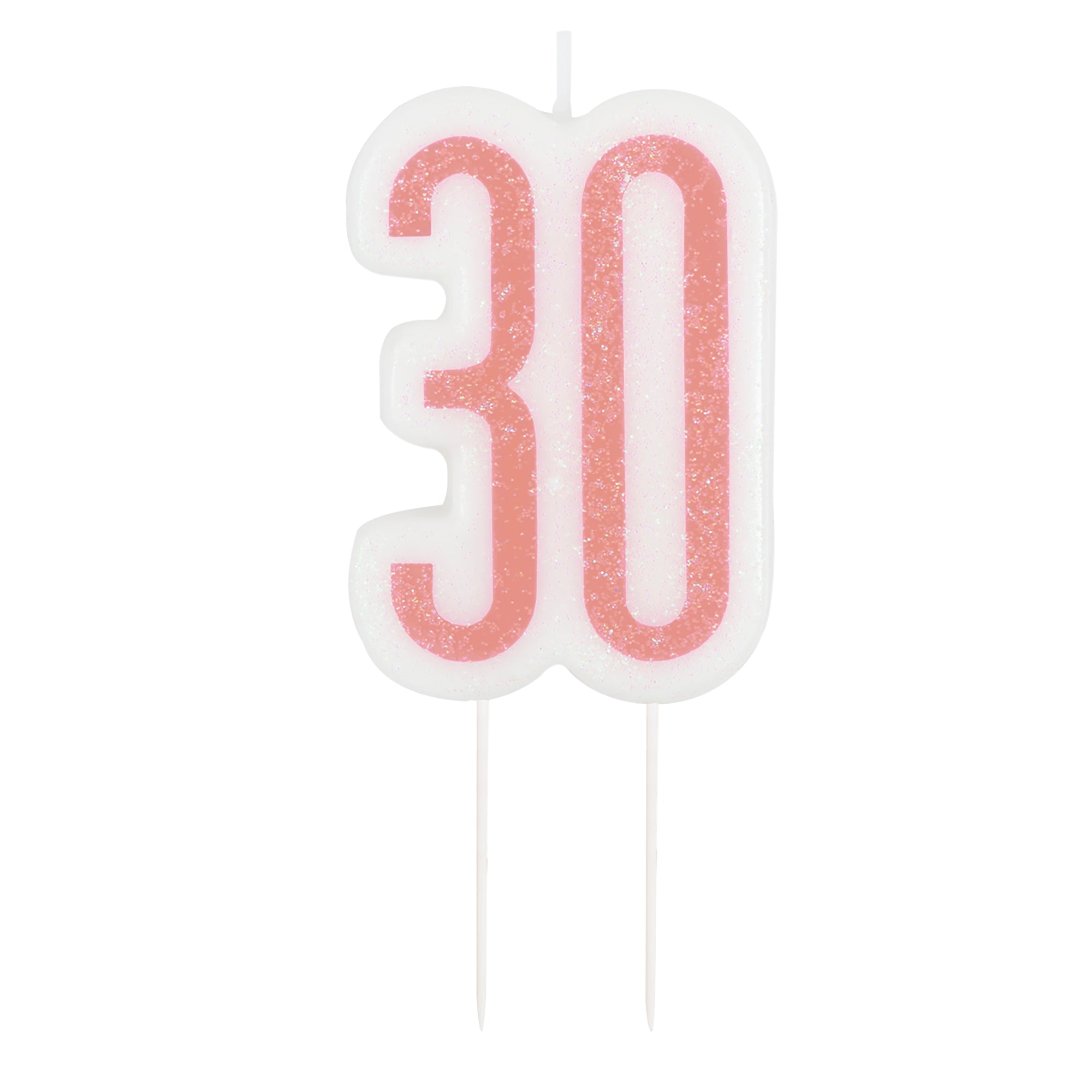Age 30 Pink Birthday Candle 3.5in
