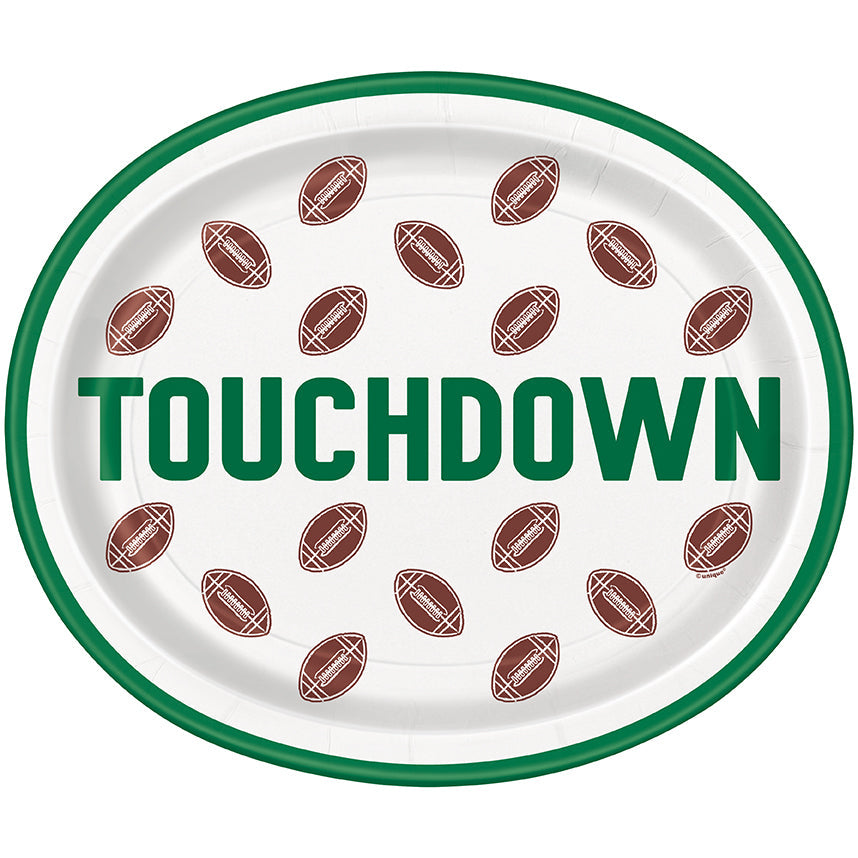 Football Toss 8 Oval Paper Plates 12in