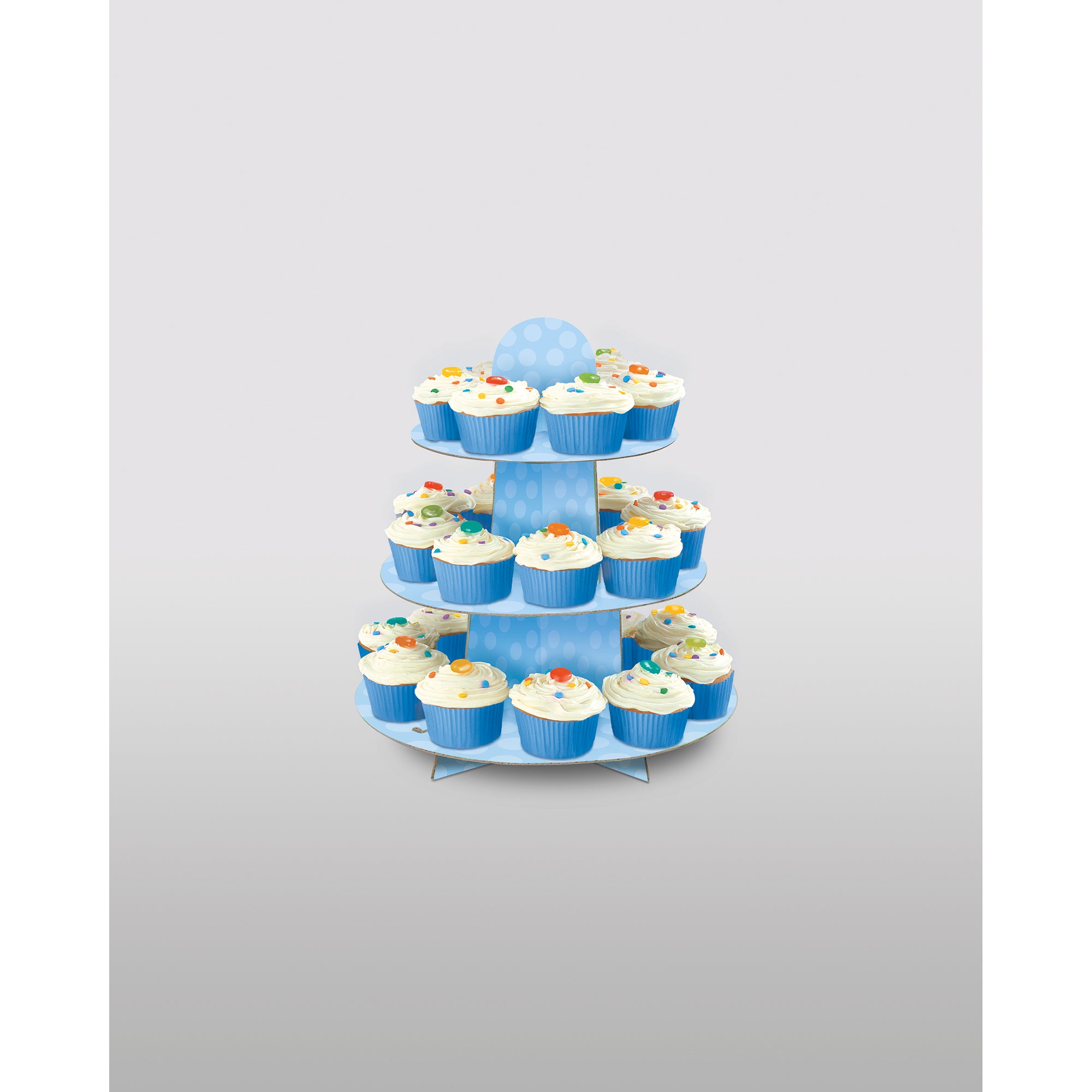 Baby Blue Cupcake Stand in Cardboard 11.75Wx13H in
