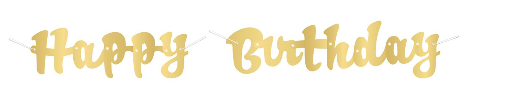 Gold Script Happy Birthday Banner 42in