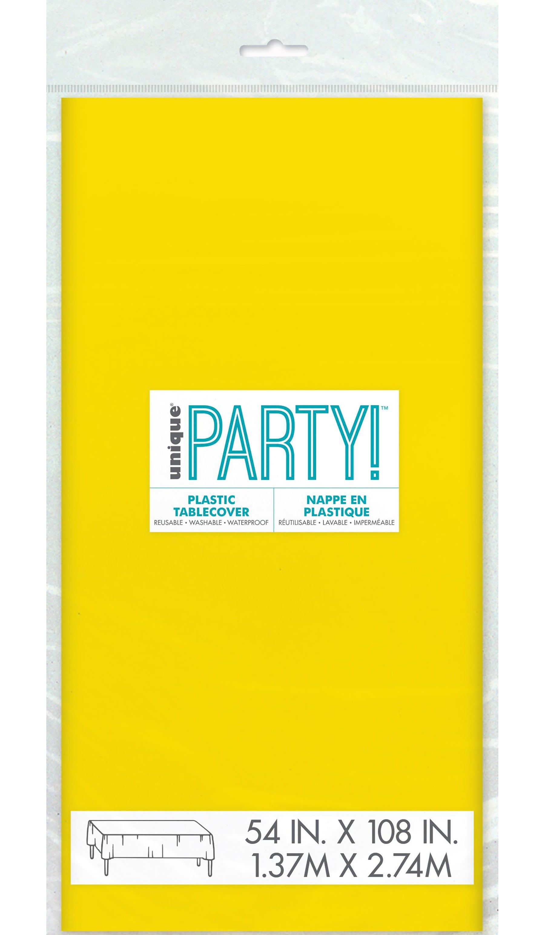 Neon Yellow Plastic Tablecover 54x108in 