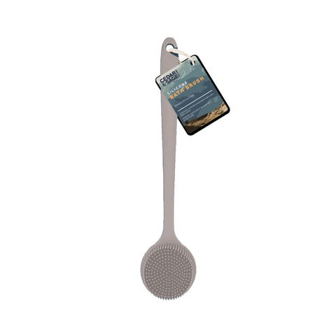 Cedar and Sage Mountains Theme Grey Silicone Bath Brush 14.25in