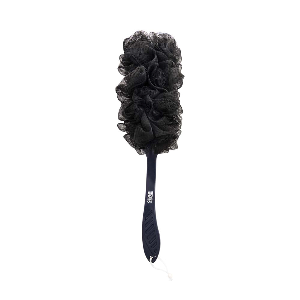 Cedar and Sage Mesh Back Scrubber - Black 18in